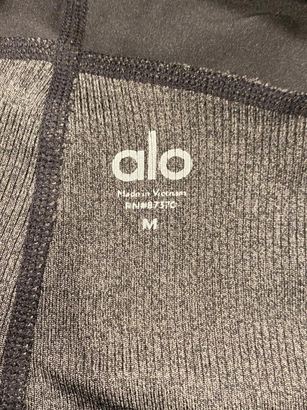 Alo Yoga Heather Grey & Black Interlace Seamless Leggings Size M